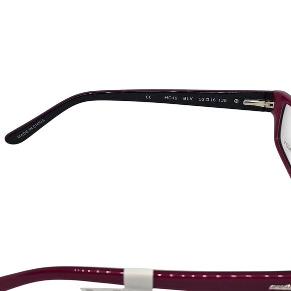 Hard Candy Womens HC19 Rectangular Eyeglass Frames Black/Magenta 52-16-135 - Picture 7 of 10